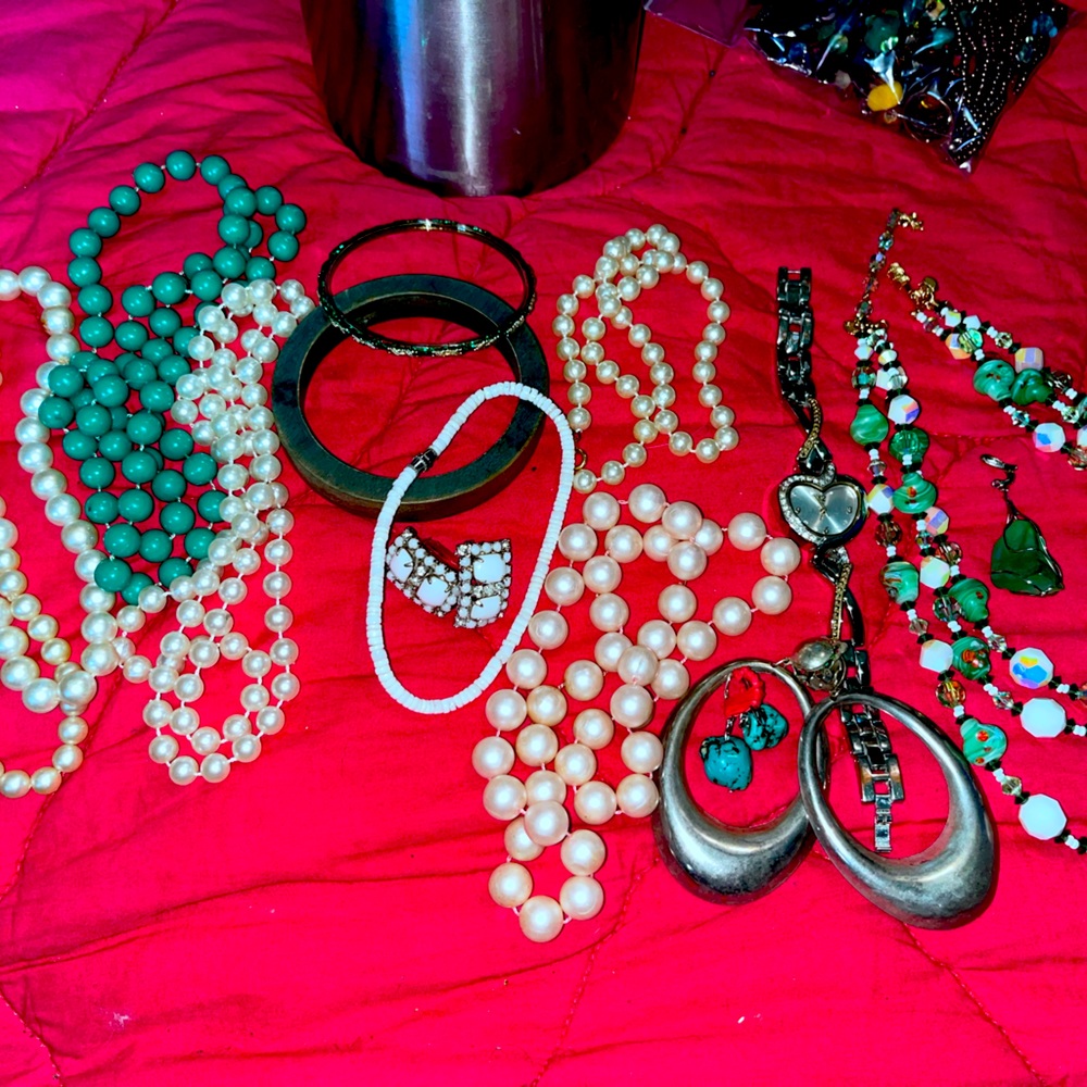 Lot of jewelry 17 pieces vintage #114